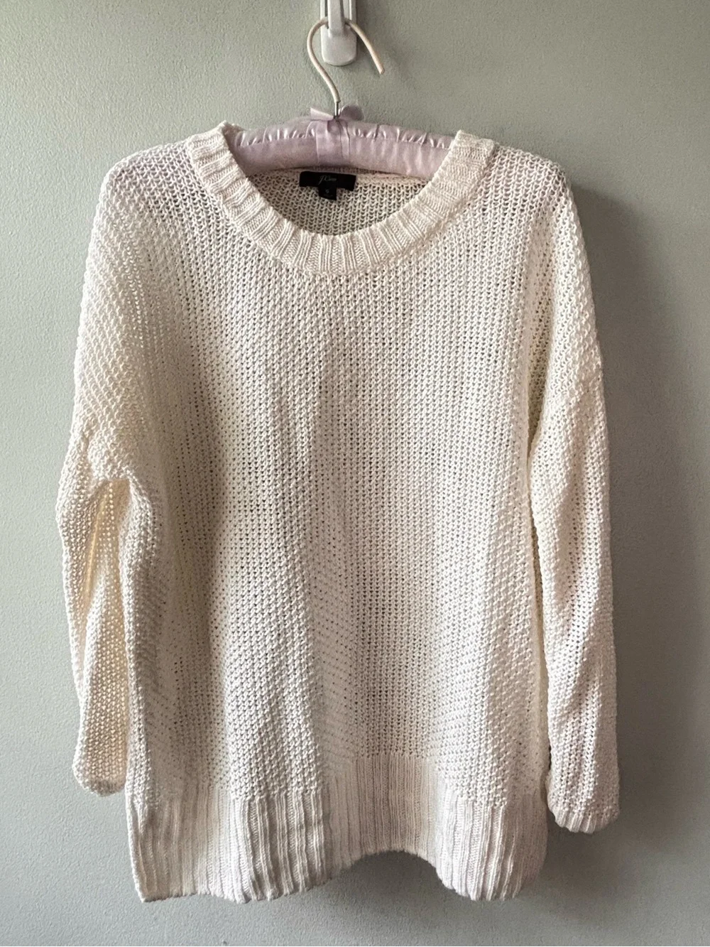 J. Crew Open Knit Sweater Oversized SZ SM Beachy Preppy